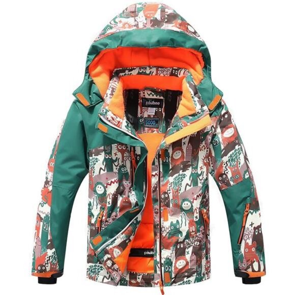 PHIBEE Big Boys' Waterproof Breathable Outdoor Warm Snowboard Ski